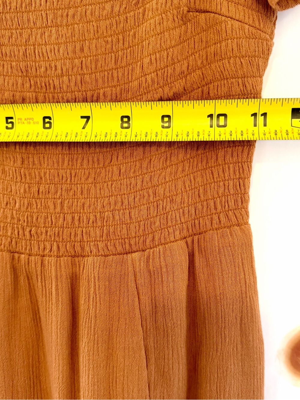 Abercrombie & Fitch Off-Shoulder Maxi Dress in Burnt Orange - Picture 7 of 12